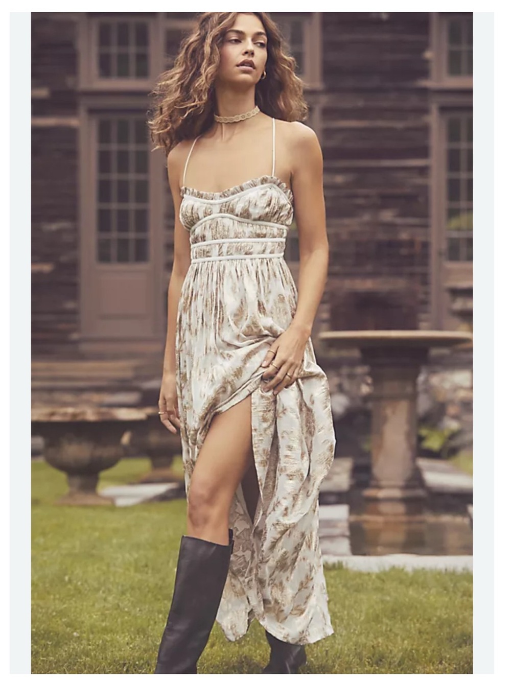Free People Charlie Bustier Slip Maxi